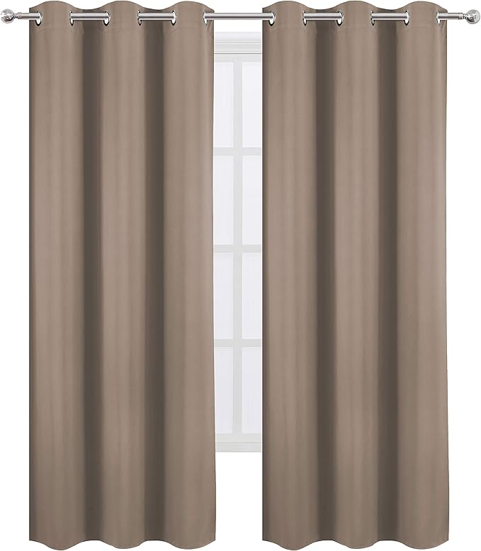 LEMOMO Cappuccino Thermal Blackout Curtains/42 x 95 Inch/Set of 2 Panels Room Darkening Curtains for Bedroom
