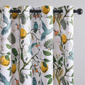 Topfinel 102 Inches Long White Luxury Curtains for Living Room Bedroom, Blackout Vintage Art Deco Victorian Curtains Floral Lemon Hummingbird Printed Grommet Drape 102 Inch Length