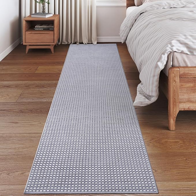 YDKGL 2x6 ft Kitchen Runner Rug Mat Non Slip Boho Woven Hallway Runner Washable, Soft Long Entryway Laundry Hall Floor Runners Rugs Carpet for Indoor Backdoor Bedroom Kitchen Living Room, Gray