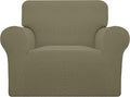 Easy-Going Stretch Chair Sofa Slipcover 1-Piece Couch Sofa Cover Furniture Protector Soft with Elastic Bottom for Kids, Pet. Spandex Jacquard Fabric Small Checks (Chair, Khaki)