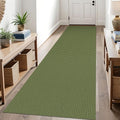 KOZYFLY Runners for Hallways 3x10 ft Washable Kitchen Runner Non Slip Rubber Backed Hallway Rugs Cotton Entryway Runner Rug Floor Carpet for Indoor Hall, Backdoor, Kitchen, Bright Green/Earthy Green