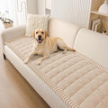 Smiry Couch Cover for Dogs Washable, Non Slip Fuzzy Pet Couch Covers for 3 Cushion Sofa Pet Friendly, Thick Soft Sofa Slipcovers Cushion Protector (Apricot, 27.6" x 70.9")
