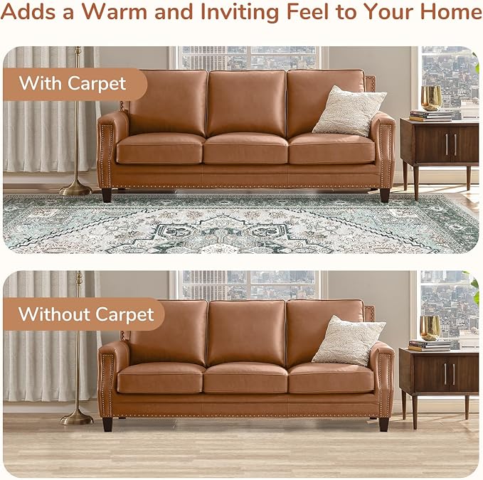 OPPODREAM Soft Entryway Rug 2x10, 2x10 Rug Runner, Washable Hallways Carpet 2 x 10 with Non Slip Backing, Low-Pile Bedside Carpet 2 x 10, Long, Faux Cashmere, Green