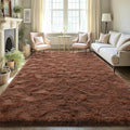 LOCHAS Ultra Soft Indoor Modern Area Rugs Fluffy Living Room Carpets for Children Bedroom Home Decor Nursery Rug 5.3x7.5 Feet, Brown