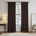 PONY DANCE Blackout Curtains 84 inch Long 2 Panels Burg for Living Room - Window Drapes Home Decoration Polyester Back Tab Light Block Energy Saving Curtain Panels, 52 W by 84 L, Brown, Pack-2