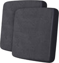 Leather Look Couch Cushion Covers Sofa Seat Slipcovers Sets Couches Furniture Protector for Sectional Armchair Loveseat Pets Kids Stretch Spandex Fabric (2 Cushion Sofa, Dark Grey)
