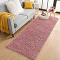 OLANLY 2x6 Machine Washable Runner Rugs for Hallway, Soft Fluffy Shaggy Bedside Rugs for Bedroom, Living Room, Indoor Floor Carpet for Kids Girls Boys, Nursery Rooms, Home Decor Aesthetic, Pale Pink