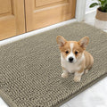 OLANLY Dog Door Mat for Muddy Paws 30x17, Absorbs Moisture and Dirt, Absorbent Non-Slip Washable Doormat, Quick Dry Chenille Mud Mat, Entry Indoor Entryway Carpet for Inside Floor, Warm Taupe