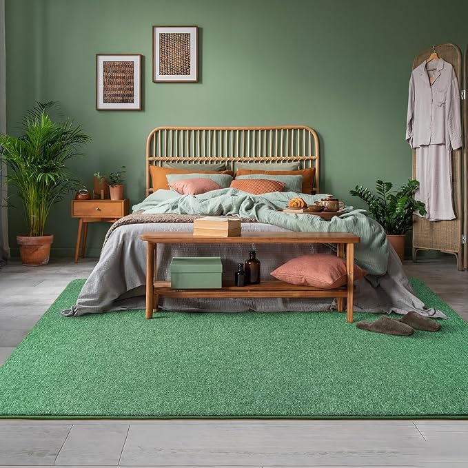 AROGAN Washable 2x6 Runner Rug for Hallway, Long Runner Rugs wtih Soft Memory Foam for Bedroom, Non Slip Backing Carpet Runners for Hallways, Kitchen, Bathroom, Entryway Home Decor, Matte Green