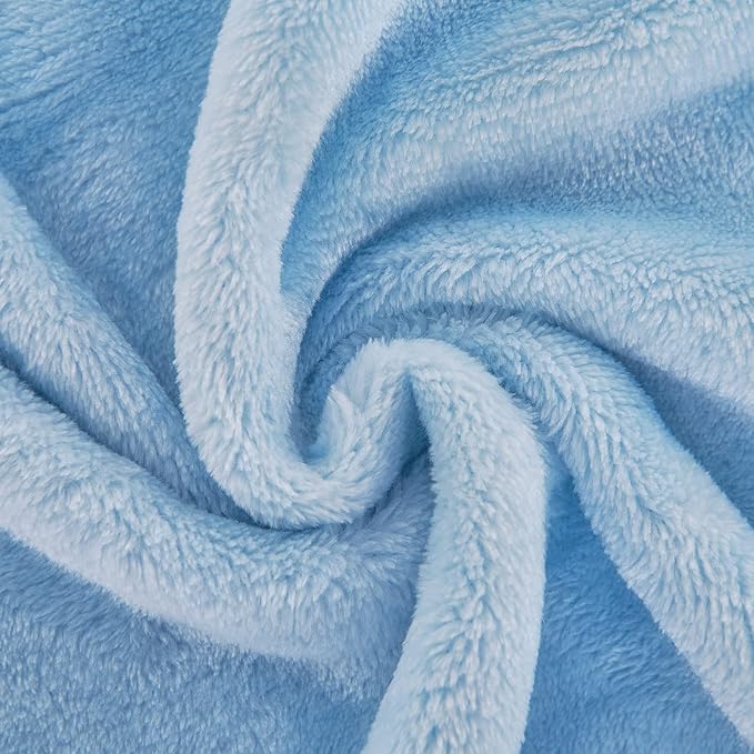 JIAHANNHA Light Blue Throw Blanket Fleece Blanket Throw Size(50 by 70 Inches),Super Soft Cozy Plush Blanket for Couch Sofa Bed,Lightweight Warm Bed Blankets for Adults,All Season