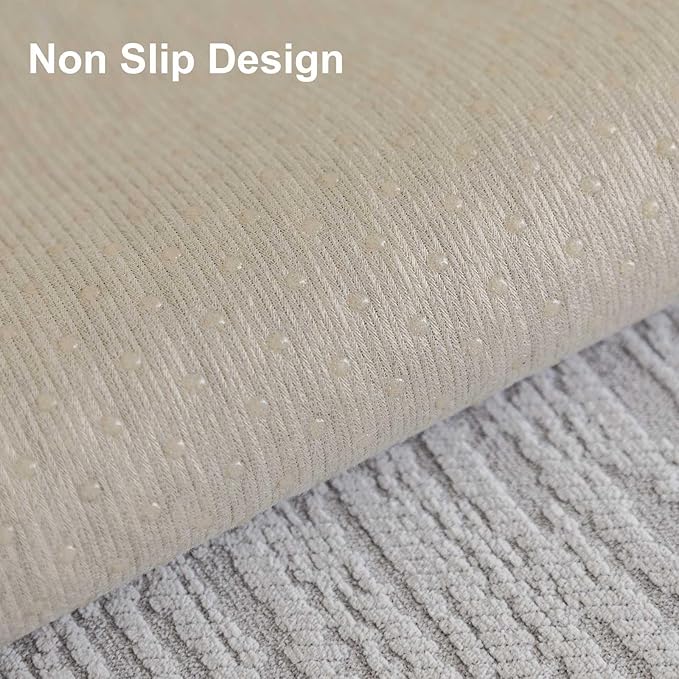 Soft Waterproof Chenille Cover Washable, Non Slip Sectional Sofa Covers for 3 Cushion Couch Sofa L Sharped Sofa Slipcover for Pets, Furniture Protector (1 PCS 36"x70" Light Grey)
