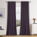Guken 100% Blackout Curtains 102 Inch Length 2 Panels Set for Living Room Bedroom Back Tab Thermal Insulated Black Out Linen Drapes Room Darkening Window Curtains 102 Inches Long,Plum