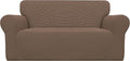 Easy-Going Stretch Oversized Loveseat Slipcover 1-Piece Sofa Cover Furniture Protector Couch Soft with Elastic Bottom for Kids Polyester Spandex Jacquard Fabric Small Checks Brown
