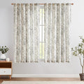 jinchan Linen Blend Curtain Floral Curtains for Living Room 63 Inch Length Grey Printed Curtain Rod Pocket Back Tab Farmhouse Peony Flower Patterned Drapes Bedroom Window Curtains Set 2 Panels