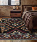 YIHOUSE Rustic Cabin Area Rug 4x6,Machine Washable Lodge Bear Rug,Non-Slip Low Pile Print Pattern Western Aztec Rug for Living Room Bedroom