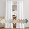 NICETOWN White Linen Bedroom Curtains 84 inches Long, Grommet Thick Linen Blend Window Treatments Privacy Assured with Light Filtering for Living Room, W42 x L84, 2 Panels