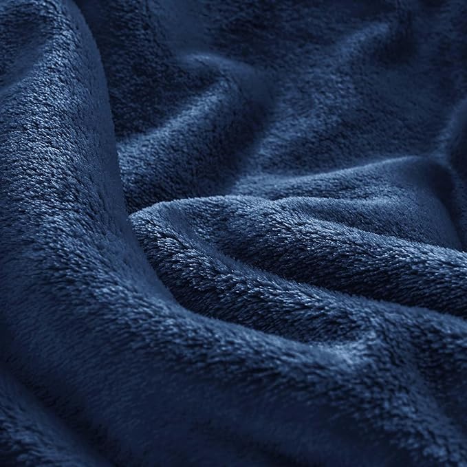 BEDELITE Big Fleece Blanket - 120" x 120" (10' x 10'), Super Soft Fluffy Fuzzy Oversized King Blanket for Bed, Couch, Sofa, Camping, Fits Whole Family, Navy Blue
