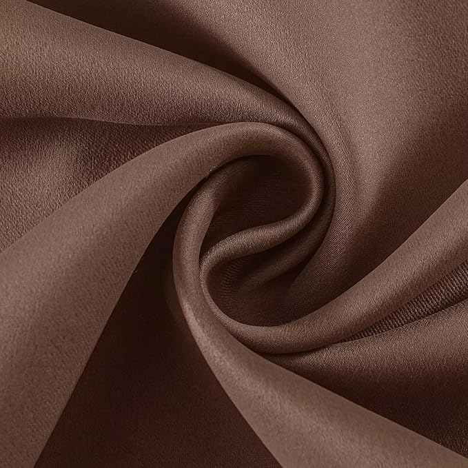 Joydeco Blackout Curtains 90 inch Long 2 Panels Set, Thermal Insulated Long Curtains & Drapes 2 Burg, Room Darkening Grommet Drapes for Bedroom Living Room Windows (W52 x L90 Inch, Brown)