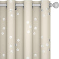Deconovo Designer Series Silver Cubic Print Room Darkening Curtains for Living Room Bedroom Sliding Glass Door, Light Beige, 52W x 95L Inches Long, 2 Panels