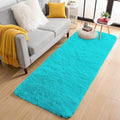OLANLY 2x5 Machine Washable Runner Rugs for Hallway, Soft Fluffy Shaggy Bedside Rugs for Bedroom, Living Room, Indoor Floor Carpet for Kids Girls Boys, Nursery Rooms, Home Decor Aesthetic, Teal Blue