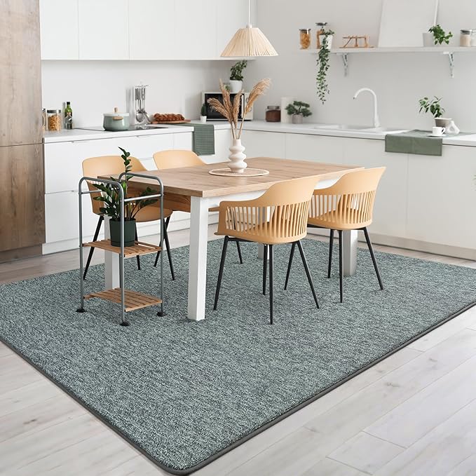 AROGAN Washable 4×6 Bedroom Rug, Modern Area Rugs with Soft Memory Foam for Living Room, Minimalist Non-Slip Indoor Floor Carpet for Dining Room Office Kids Playroom Decor, Grey