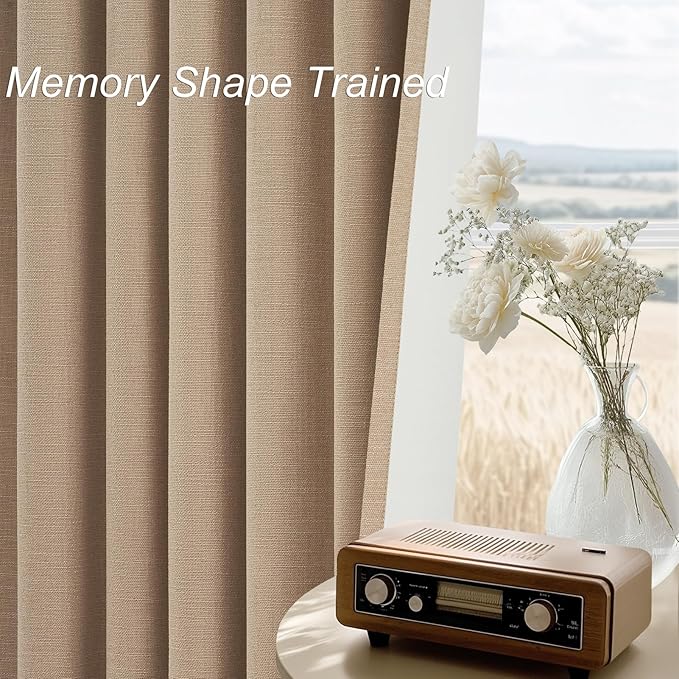Topfinel 105 Inch Long Curtains for Living Room Custom,Sun Blocking Elegant Internet Farmhouse Curtains Burg for Bedroom Aesthetic Thermal Blackout Drapes Fabric Thick 2panels Back Tab Hooks Pleated