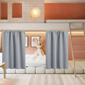 RYB HOME Half Curtain Tiers 36 inch Length, Rod Pocket Summer Heat Blocking Thermal Insulated Short Blackout Curtains for Small Window, Width 34 by Length 36, Silver Grey, 2 Panels