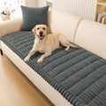 Smiry Couch Cover for Dogs Washable, Non Slip Fuzzy Pet Couch Covers for 3 Cushion Sofa Pet Friendly, Thick Soft Sofa Slipcovers Cushion Protector (Dark Grey, 27.6" x 88")