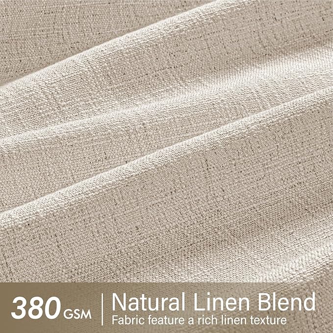 MIULEE Pinch Pleated Thick Linen Curtains 108 Inches Length 2 Panels for Living Room Bedroom, Extra Long Pinch Pleat Drapes Back Tab Light Filtering Cream Ivory Foor to Ceiling Curtains with Hooks