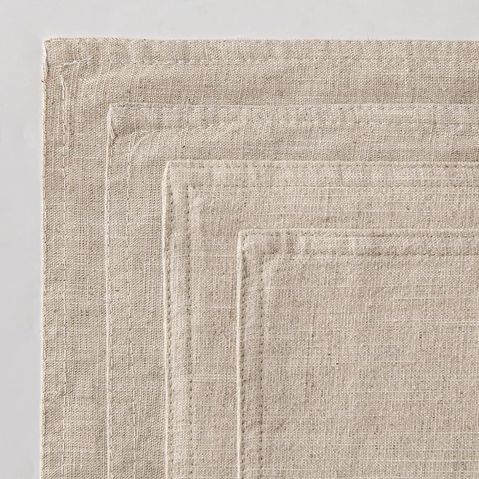 MIULEE Beige Linen Pillow Covers Pack of 4 Decorative Natural Solid Throw Pillow Covers Soft Accent Boho Farmhouse Couch Pillowcases Modern Spring Home Decors for Living Room Bed Sofa 20x20 Inch