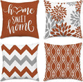 Hexagram Geometric Burnt Orange Pillow Covers 16x16 Set of 4, Decorative Outdoor Boho Modern Throw Pillow Covers, Home Sweet Home Farmhouse Cushion Case for Couch Sofa Bedroom Indoor Decor(No Insert)