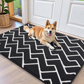 OLANLY Front Door Mat, Non-Slip Rubber Backing, Dirt Resistant and Absorbent, Washable, Easy to Clean Low-Profile Indoor Doormat for Back Door, Entryway, Inside Entrance, 40x32, Deep Black