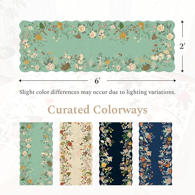 Rugflix 2x6 Runner Rug for Hallway, Washable Kitchen Runner Non Slip, Soft Low Pile Entryway Carpet, Vintage Floral Stain Resistant Long Laundry Room Rugs for Bedroom, Stairs