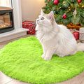 OLANLY Lime Green Round Rugs for Bedroom - Machine Washable, 2 ft Circle Area Rugs for Living Room, Soft and Fluffy Shaggy Carpet for Teen Girl and Boys, Nursery Rooms, Dorms, Home Decor Aesthetic