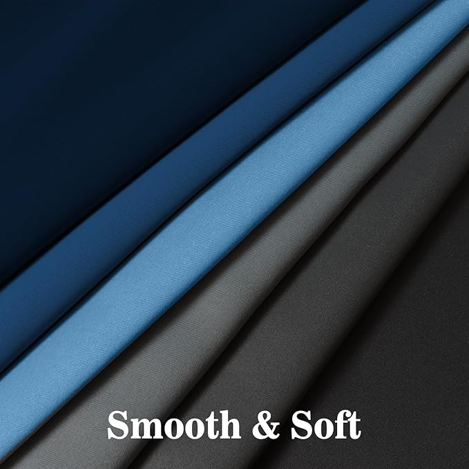 Yakamok Blackout Ombre Dark Blue and Black Curtains for Bedroom, Gradient Room Darkening Curtains, Grommet Thermal Insulated Light Blocking Window Drapes/Curtain for Living Room,52 x 84 Inch,2 Panels