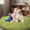 Super Soft Circle Rugs for Girls Princess Castle Toddlers Play Tent 4 Diameter Circular Area Rugs for Kids Bedroom Baby Room Decor Round Shag Playhouse Carpets(Φ4, Grass Green)