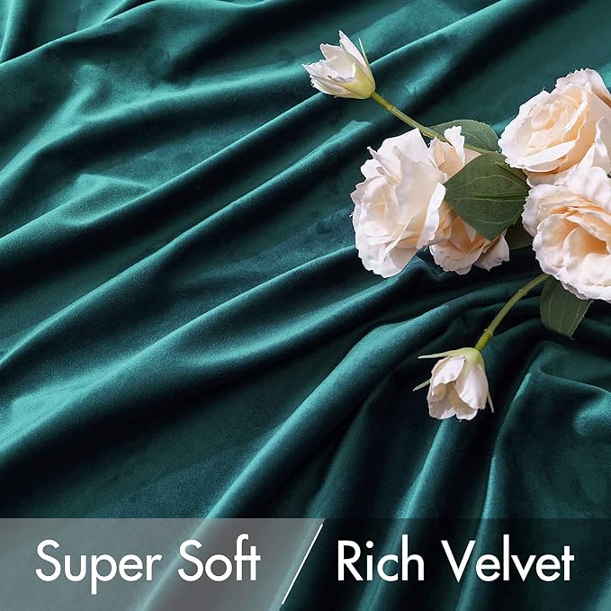 MIULEE Velvet Curtains 108 inches Long 2 Panels - Luxury Blackout Curtains for Bedroom Living Room Thermal Insulated Home Christmas Decor Super Soft Window Drapes Rod Pocket & Back Tab, Emerald Green