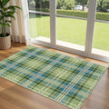 3x5 Buffalo Entry Rug - Small Washable Indoor Outdoor Mats for Front Door Non-Slip Porch Rug Green Teal Plaid Tartan Throw Rugs for Living Room Bedroom Entryway Kitchen Office Porch Decor