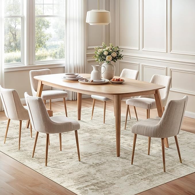 10x14 Area Rugs for Living Room, Non Slip Machine Washable Vintage Carpets, Low Pile Lightweight Large Rug for Bedroom, Dining Room, Home Office Beige Gray