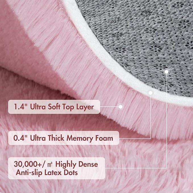 8x10 Ft Extra Large Pink Rugs for Living Room Girls, Shag Fluffy Area Rug for Bedroom, Ultra Soft Furry Rug Indoor Carpet for Kids Room Nursery Home Decor