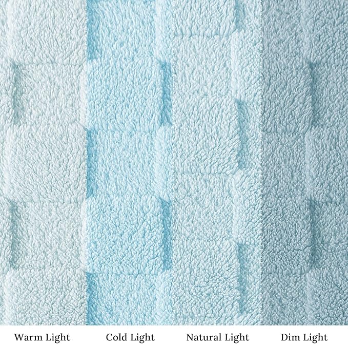 Exclusivo Mezcla Twin Size Flannel Fleece Blanket, Super Soft and Warm Lightweight Checkered Pattern Blankets for All Seasons, 60x80 Inches, Light Blue