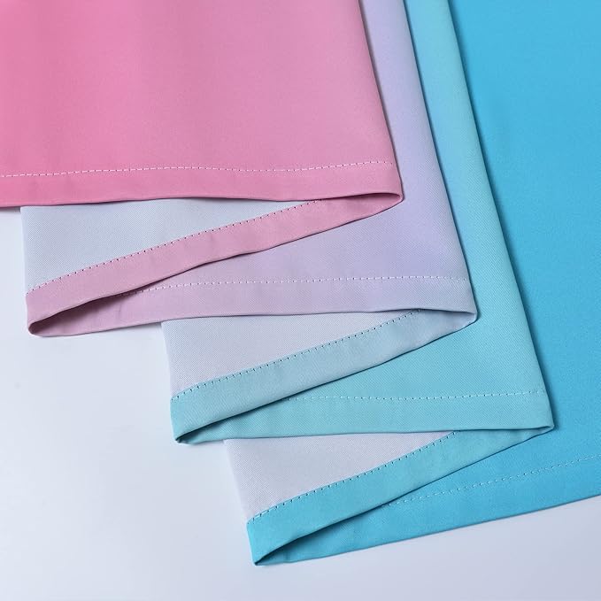 Yakamok Ombre Pink and Blue Curtains for Bedroom, Gradient Room Darkening Curtains, Grommet Thermal Insulated Light Blocking Window Drapes/Curtain for Living Room,52 x 72 Inch,2 Panels