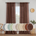 MIULEE Chocolate Brown Linen Curtains 108 Inches Long for Bedroom Living Room, Soft Thick Linen Textured Window Drapes Semi Sheer Light Filtering Rod Pocket Back Tab Burlap Look, 2 Panels