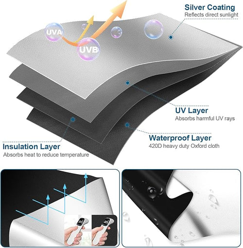 100% Blackout Curtains for Bedroom, Portable DIY Window Blinds, No Drill Window Shades & Blackout Blinds with Stickers & Tabs for Travel, Dorm Room, Media Room (157" x 57")