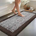 48x24 Long Bathroom Rugs Washable Non Slip, Brown Bath Mat for Bathroom Floor Tub, Soft Absorbent Quick Dry Mats for Shower,Bathtub,Home Decor