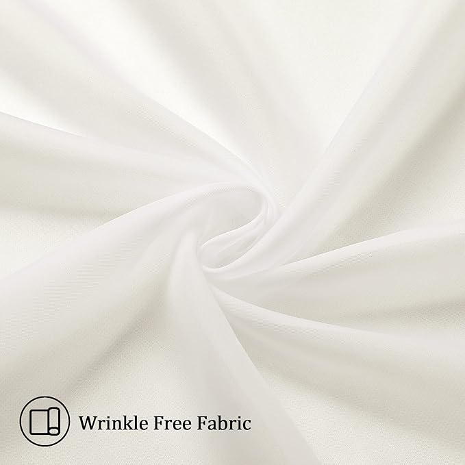 Aiyufeng Ivory Curtains 108 inches Extra Long 2 Panels Set, Rod Pocket Elegant Privacy Sheer Vertical Drapes for Farmhouse/French Door/Living Room, W40 x L108