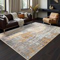 Toneed Abstract Area Rug Modern Washable Rug Soft Non Slip Rug Low Pile for Bedroom Living Room Dining Room Camel 5x7 Feet