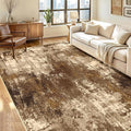 Washable Area Rugs 5'x7' Non-Slip Modern Abstract Soft for Living Room Entryway Bedroom Nursery, Print Pattern, Brown Tan Beige Coffee