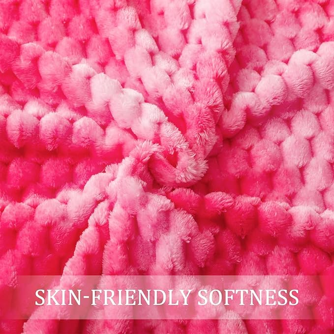 Exclusivo Mezcla Fleece King Blanket for Bed, Extra Large Fuzzy Tie-dye Hot Pink Bed Blankets, Soft Cozy Plush Sofa Throws for All Seasons, 90x104 Inches