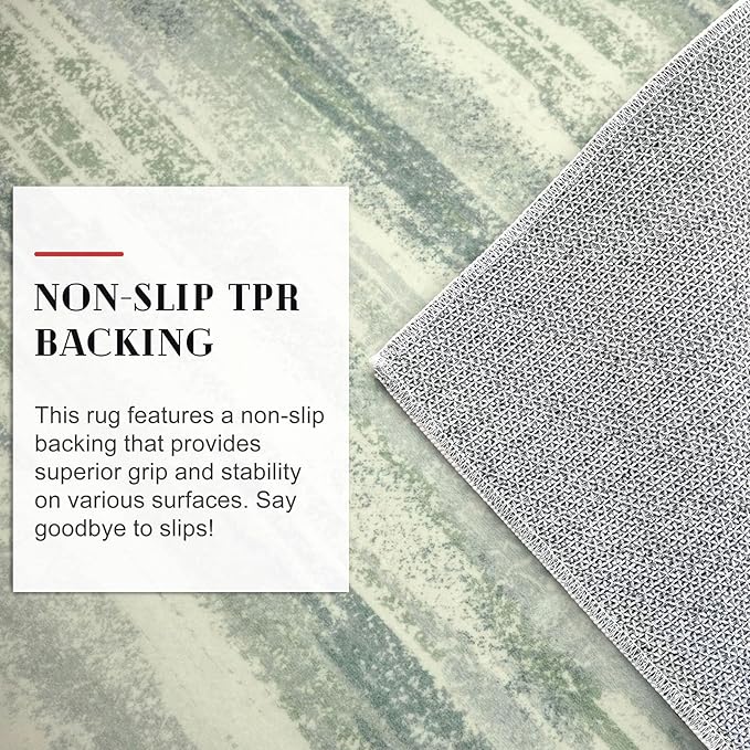 Lansny Modern Abstract Entryway Rug Indoor 2x3 Washable Rug Non-Slip Soft Small Area Rug Sage Green Grey Kitchen Mats Thin Print Faux Wool Floor Carpet Throw Rugs for Entrance Bedroom